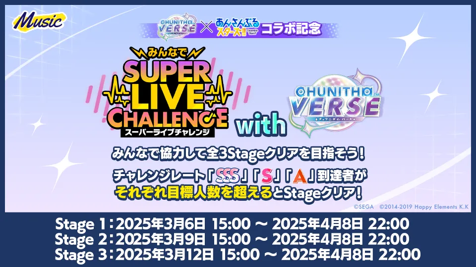 [Stage 1]：2025年3月6日 15:00 〜 2025年4月8日 22:00 [Stage 2]：2025年3月9日 15:00 〜 2025年4月8日 22:00 [Stage 3]：2025年3月12日 15:00 〜 2025年4月8日 22:00