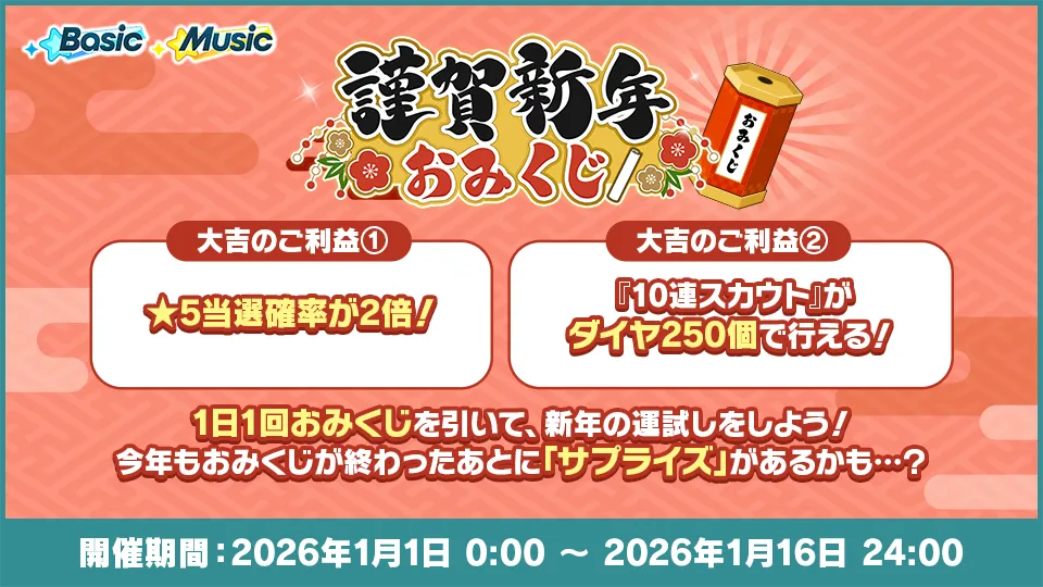 開催期間：2026年1月1日 0:00 〜 2026年1月16日 24:00
